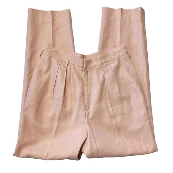 Vintage Pants - VTG J.G.Hook Pink Ramie/Linen Blend Pleated Trousers